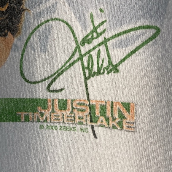 Vintage Y2K Winterland White Medium N’SYNC Justin Timberlake T Shirt EUC - Picture 3 of 8
